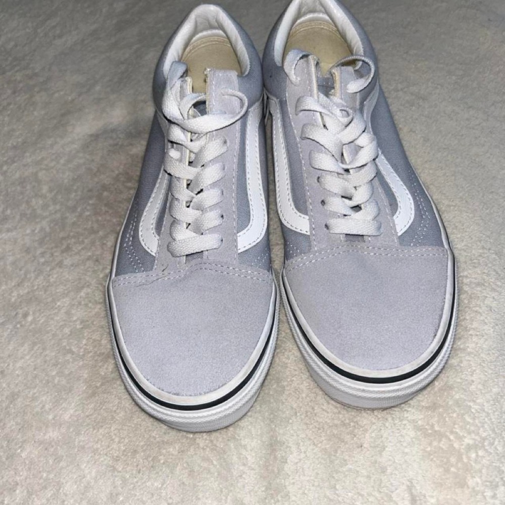 VANS Old Skool Sneakers Gray/White Lace Up Suede Low Top Athletic Shoes W Sz 6